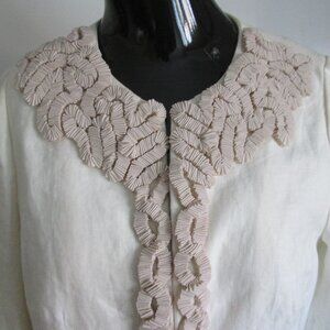 Boden Limited Edition ivory beige trim jacket